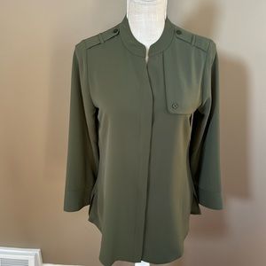 Olive green button down tunic